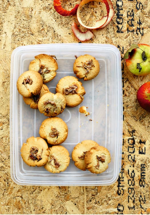 apple biscuits in a container