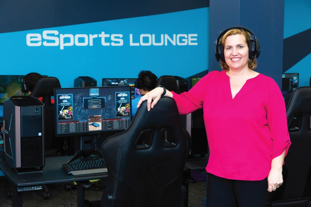 Sarah Jennet at gaming lounge in UC