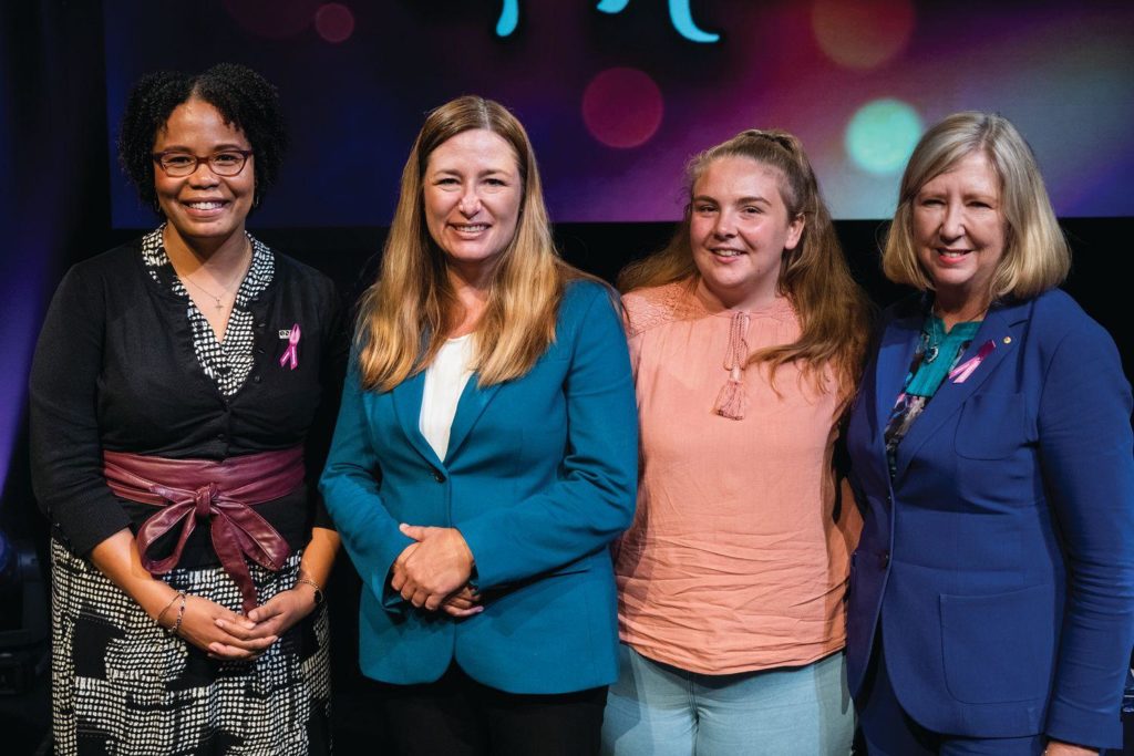 ACT Minister for Women, Yvette Berry (second from left), with 2020 ACT Women of the Year award winners.
