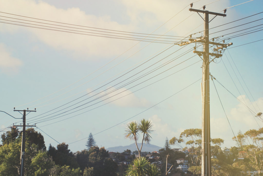 A Power Line or Electricity in a Urban New Zealand Landscape.