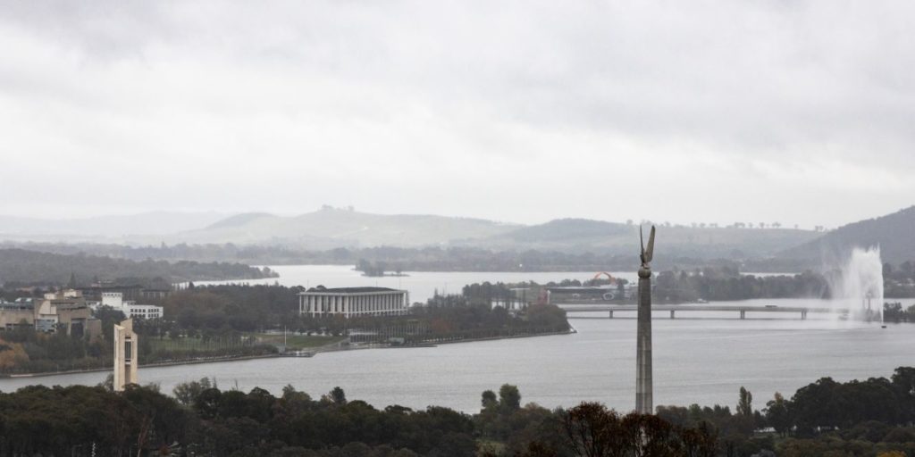 landscape photo of Canberra during cold snap bringing windy wet weather