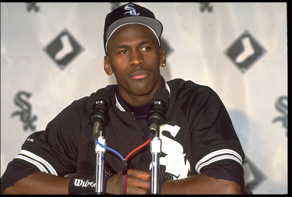 Michael Jordan with baseball outfit