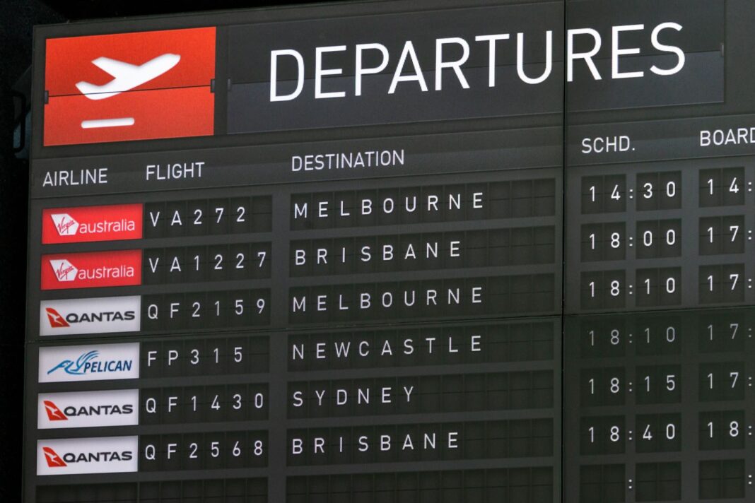 Canberra airport ACT Victoria travel ban Tuesday