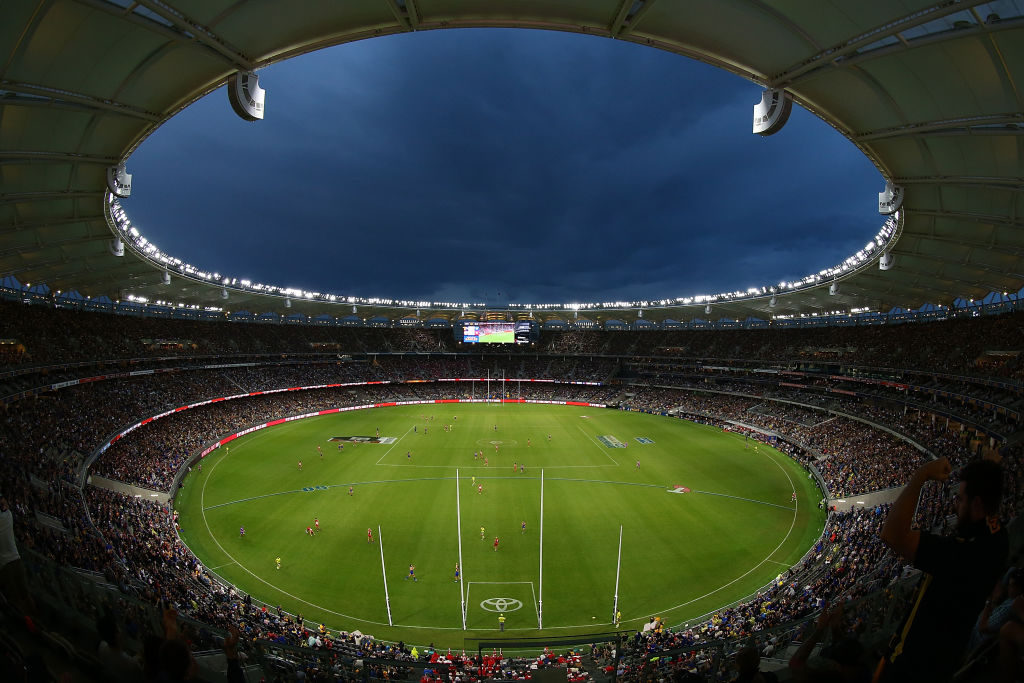 aerial shot of Optus Stadium