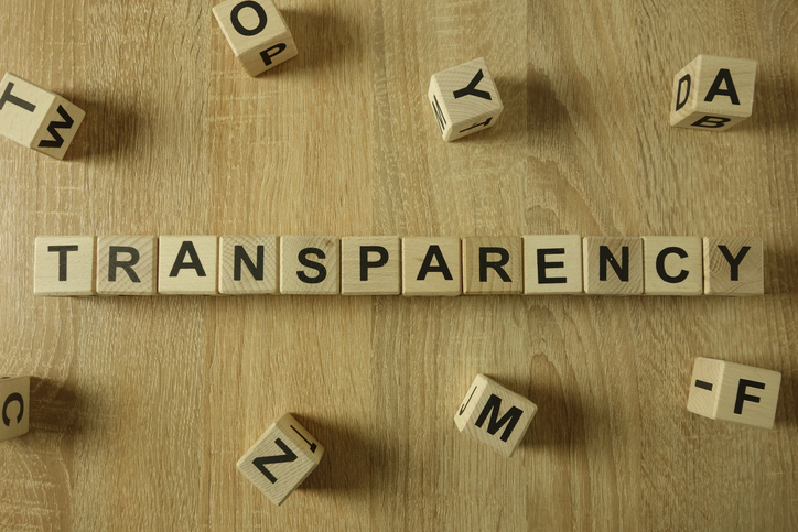 Transparency word from wooden blocks