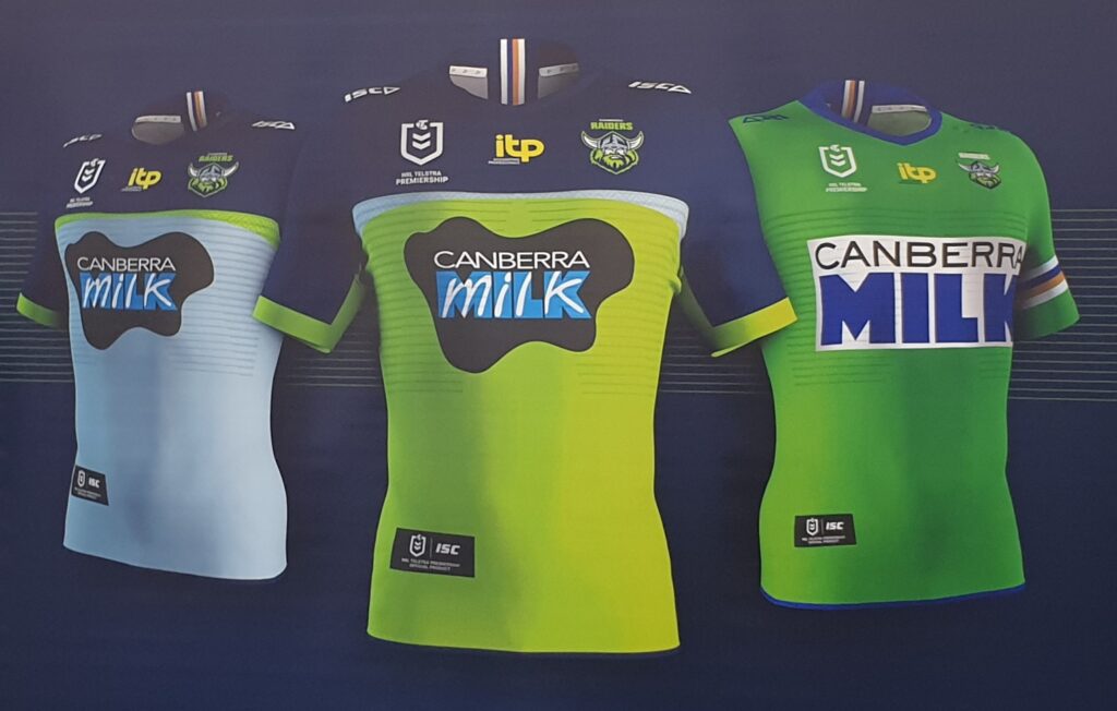 Canberra milk Canberra raiders jersey