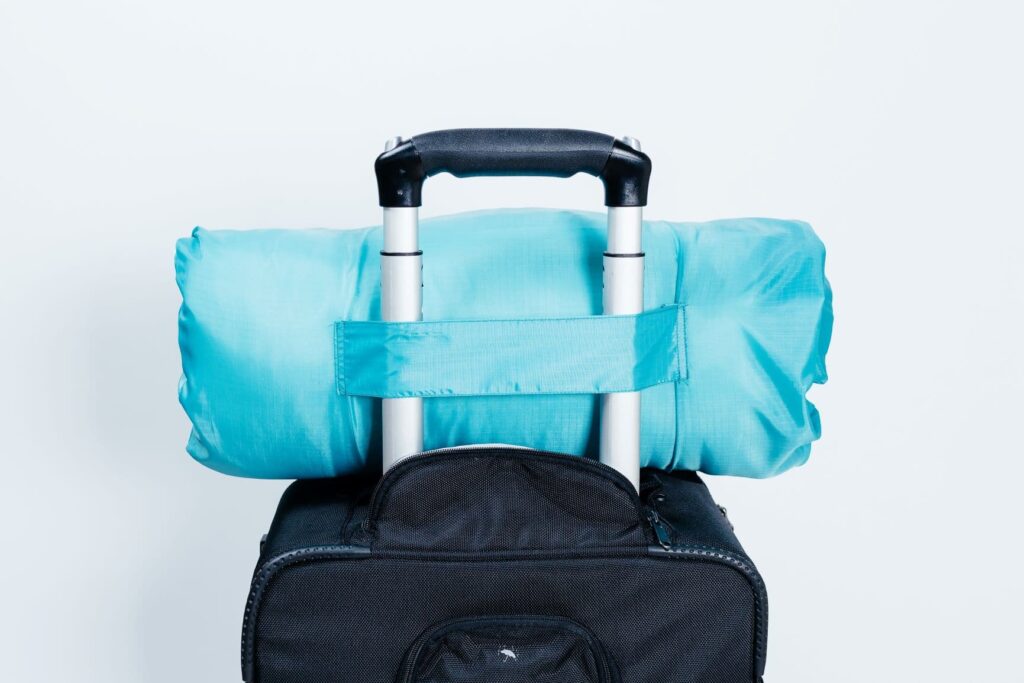 SleepKeeper on a suitcase
