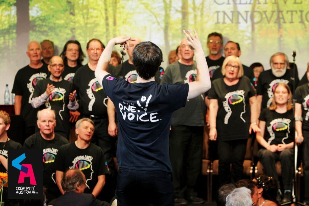 conducter leading a choir