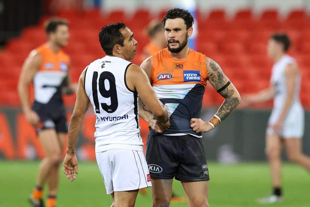 Zac WIlliams with Eddie Betts