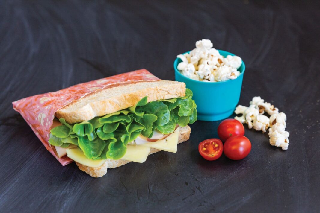 sandwich and popcorn