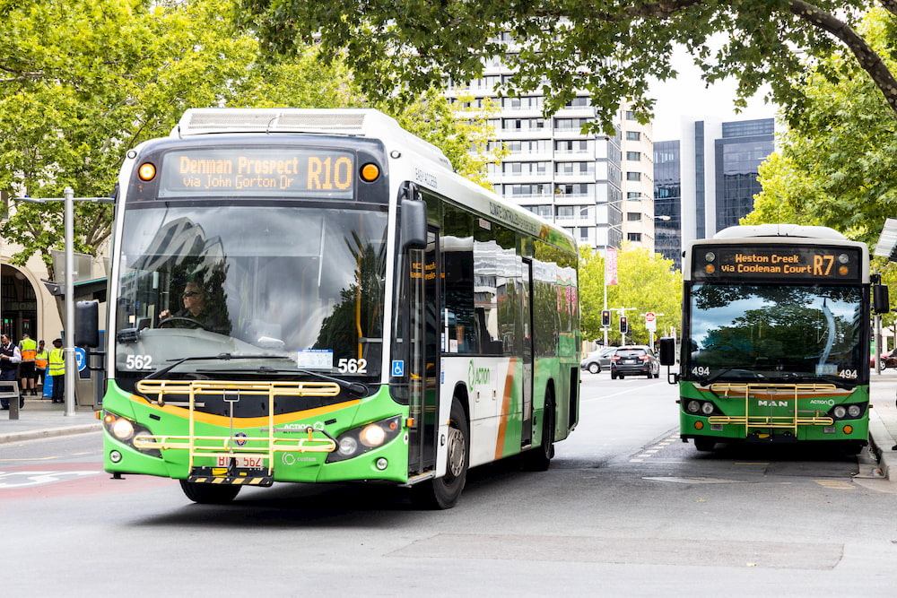 Transport Canberra buses on Alinga Street
