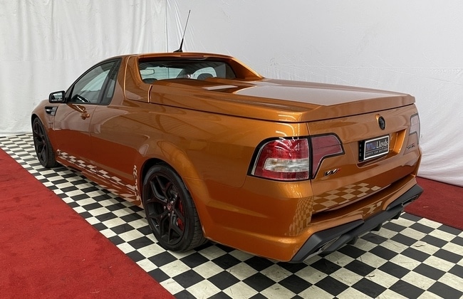 An orange Maloo ute, which broke records when it sold at auction. 