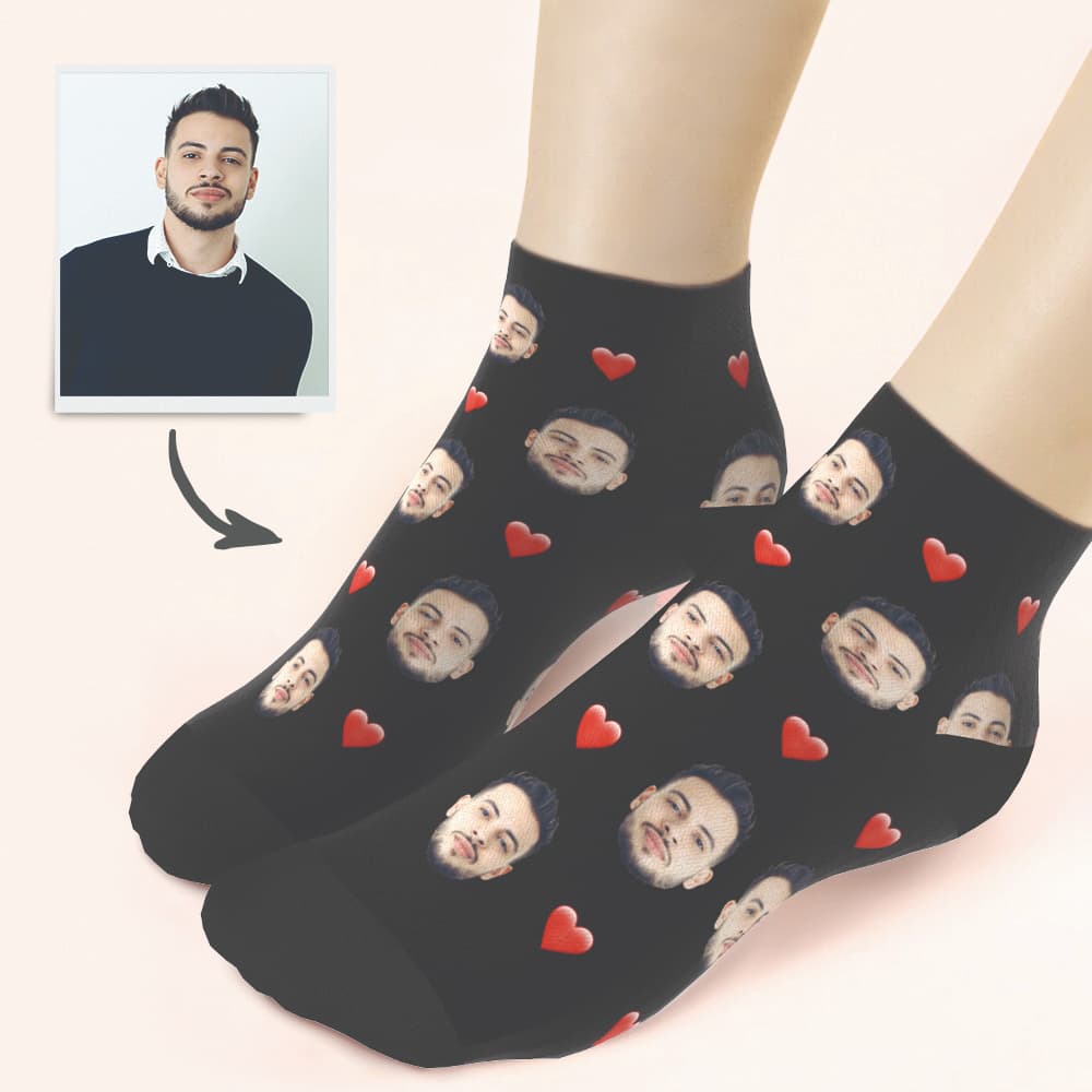 My face socks personalised heart socks