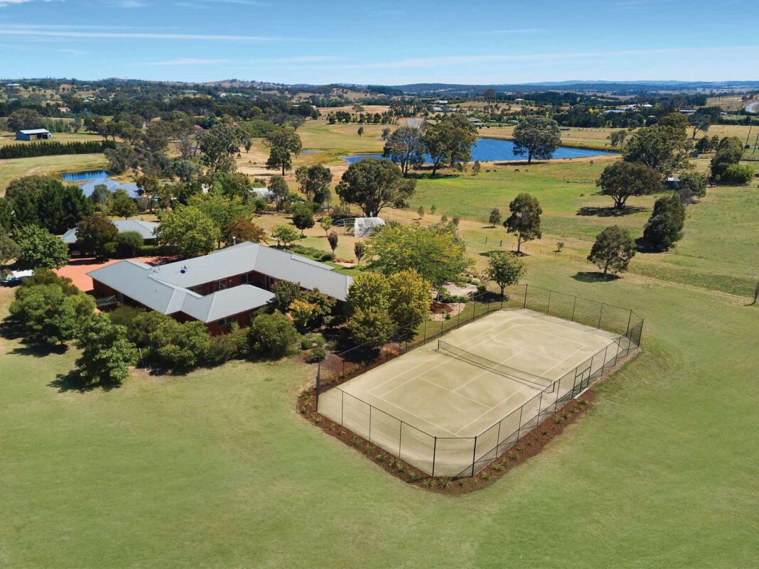 aerial shot of large home