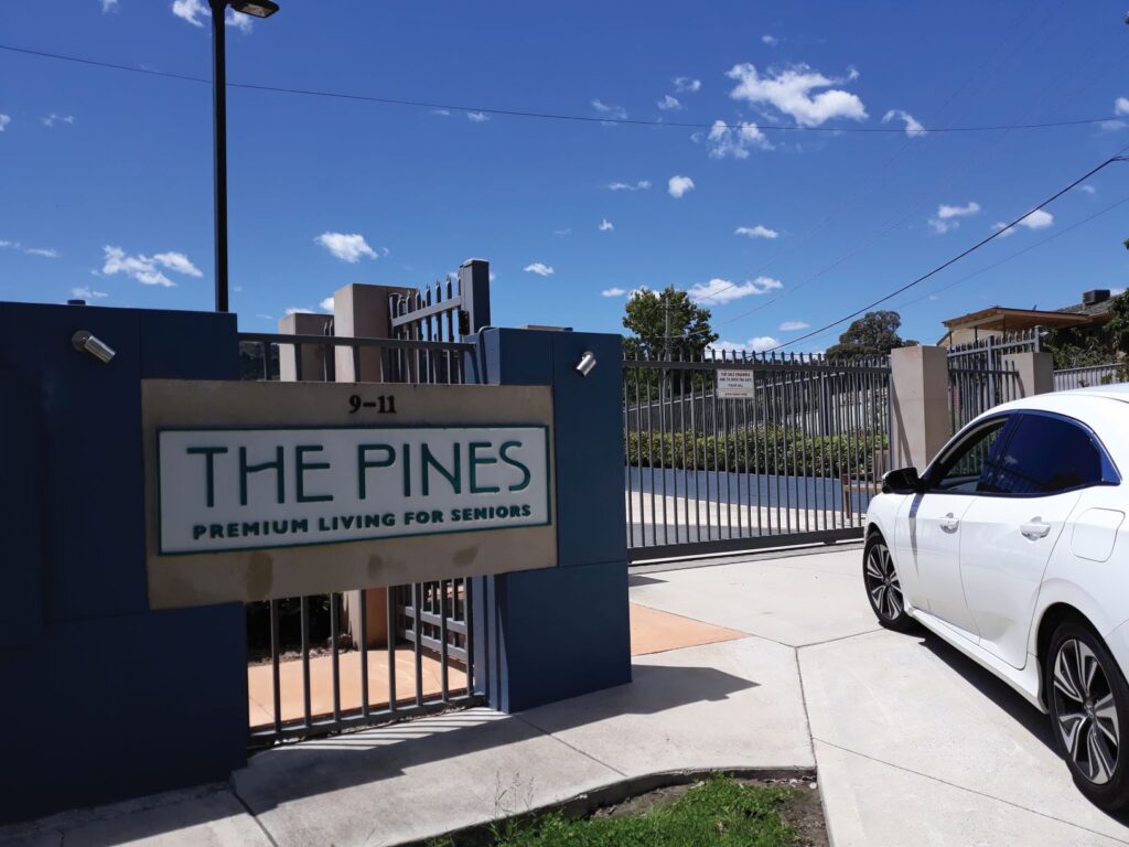 The Pines front gate