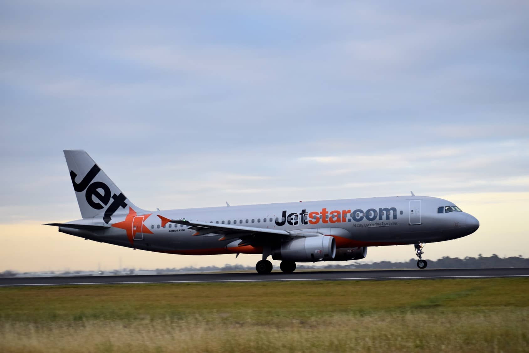 Jetstar Airbus A320 aircraft on the runway