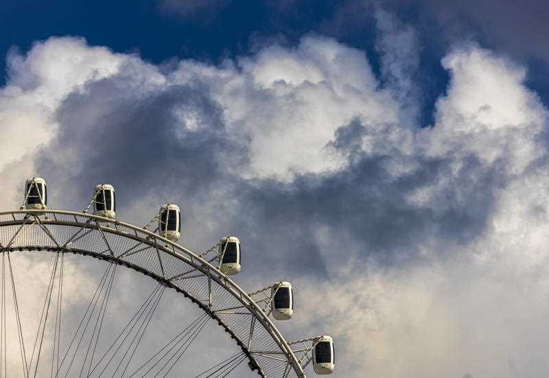 A Ferris wheel is seen against cloudy sky in Shanghai as a typhoon approaches