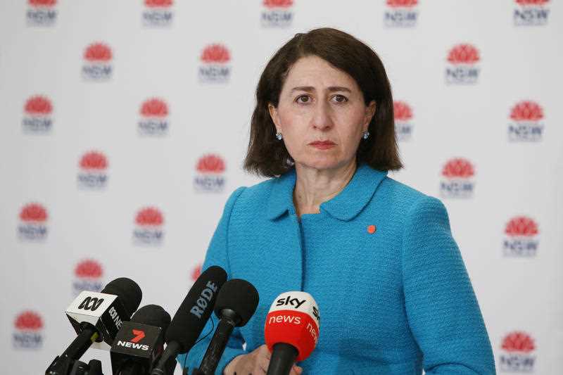 NSW Premier Gladys Berejiklian takes questions during a COVID-19 update and press conference in Sydney