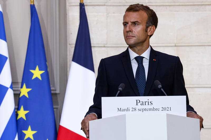 rench President Emmanuel Macron gives a press conference