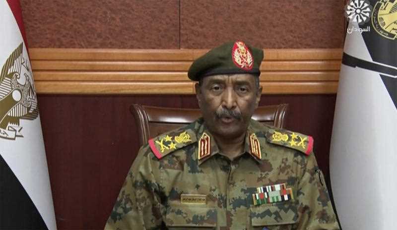 the head of the military, Gen. Abdel-Fattah Burhan, announced in a televised address, that he was dissolving the country's ruling Sovereign Council, as well as the government led by Prime Minister Abdalla Hamdok, in Khartoum, Sudan, Monday, Oct. 25, 2021