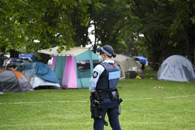 police Canberra protest camp