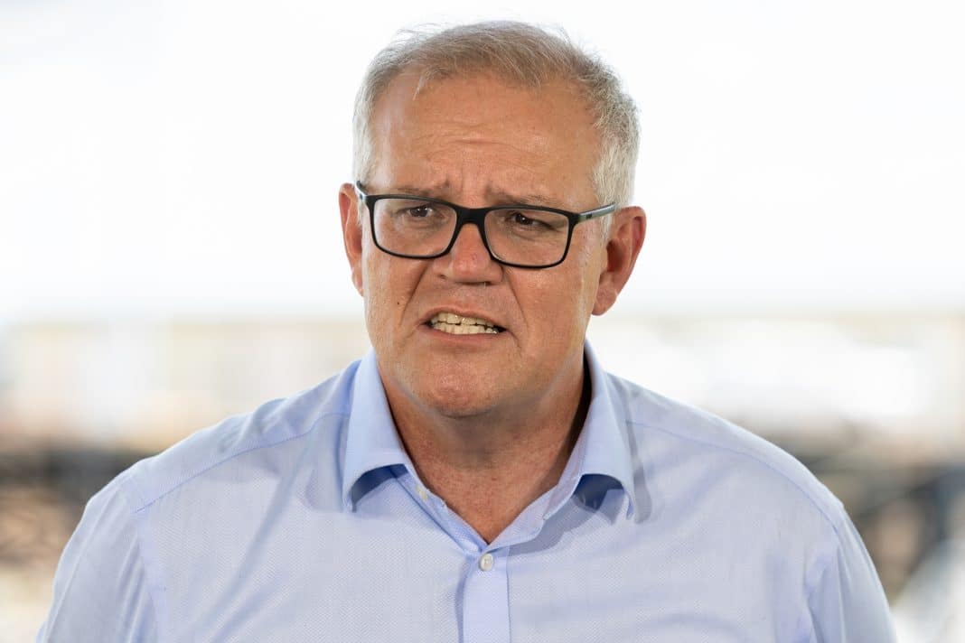 Australian Prime Minister Scott Morrison speaks to the media during a press conference