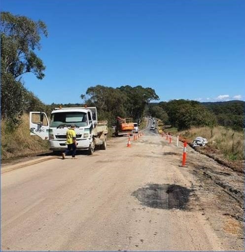 road works on the Kings Highway east of Braidwood NSW