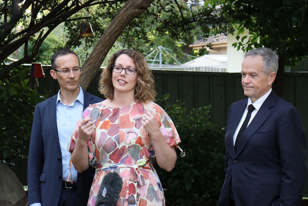 Canberra MPs Dr Andrew Leigh and Alicia Payne and shadow minister for the NDIS, Bill Shorten MP. Photo provided