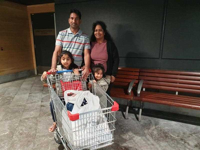 Priya and Nades Murugappan and their two Australian-born children Kopika and Tharnicaa in Perth, Thursday, June 24, 2021