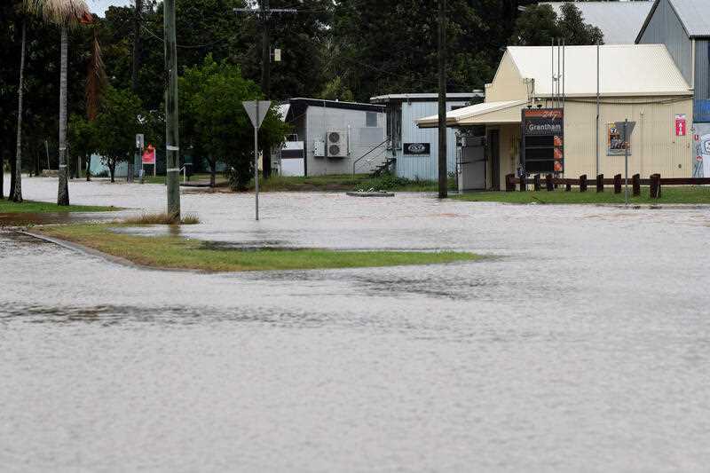 Floodwaters are seen in the town of Grantham, west of Brisbane, Thursday, May 12, 2022