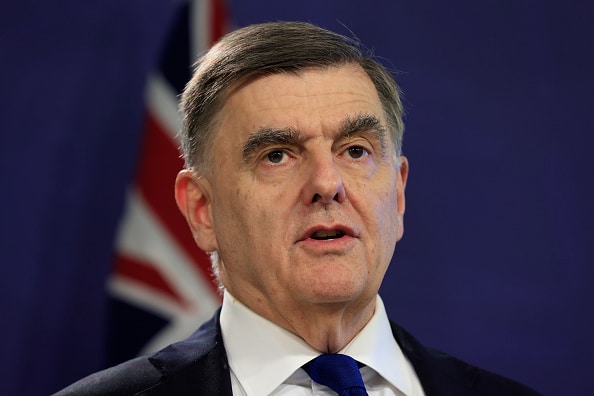 Dr. Brendan Murphy, Secretary of the Department of Health, speaks during a press conference on March 05, 2021 in Sydney