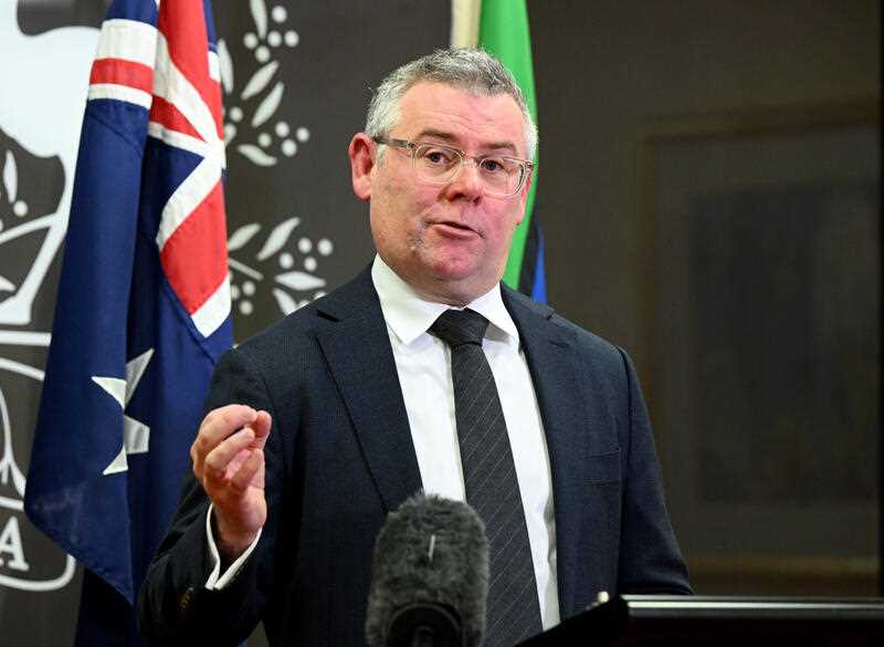 Minister for Agriculture, Fisheries and Forestry, Senator Murray Watt addresses the media in Brisbane, Wednesday, July 20, 2022