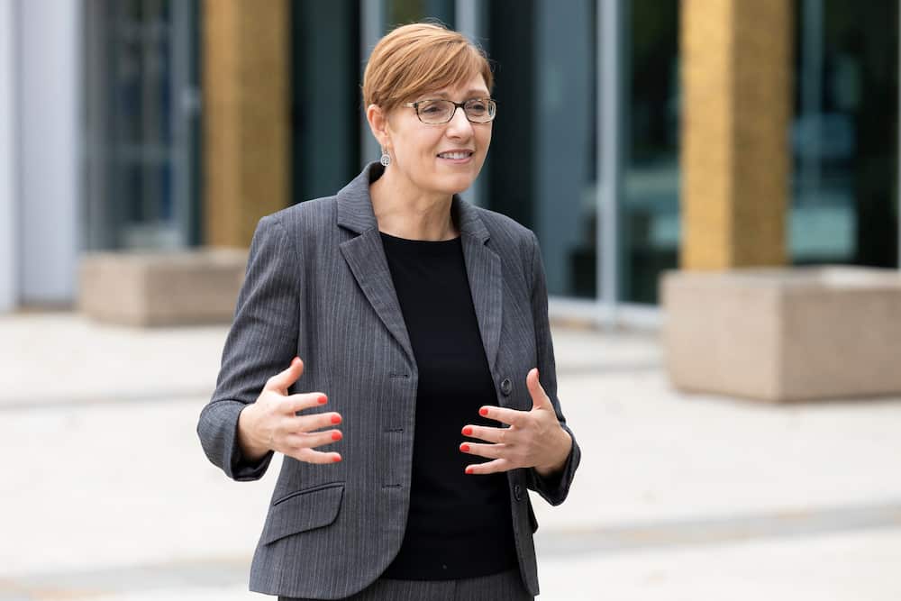 ACT Minister for Aboriginal and Torres Strait Islander Affairs, Rachel Stephen-Smith at a press conference outside the ACT Legislative Assembly building in Canberra City