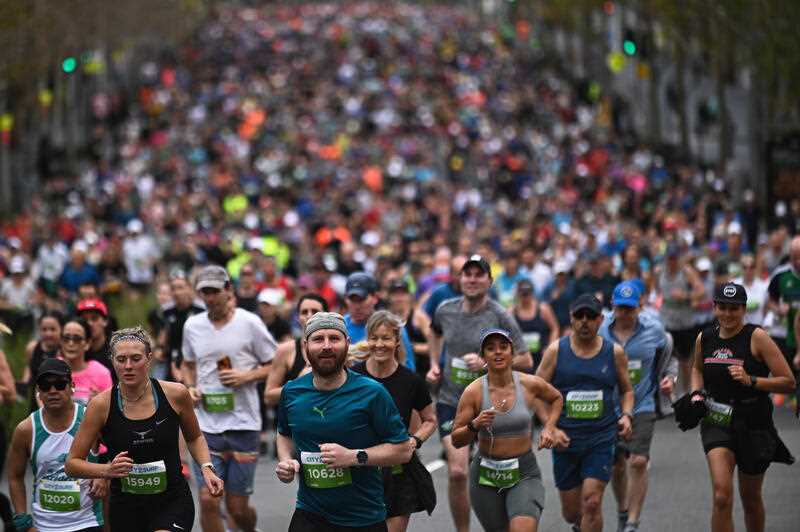 Thousands of runners seen taking part in the City2Surf fun run in Sydney on Sunday 14 August 2022