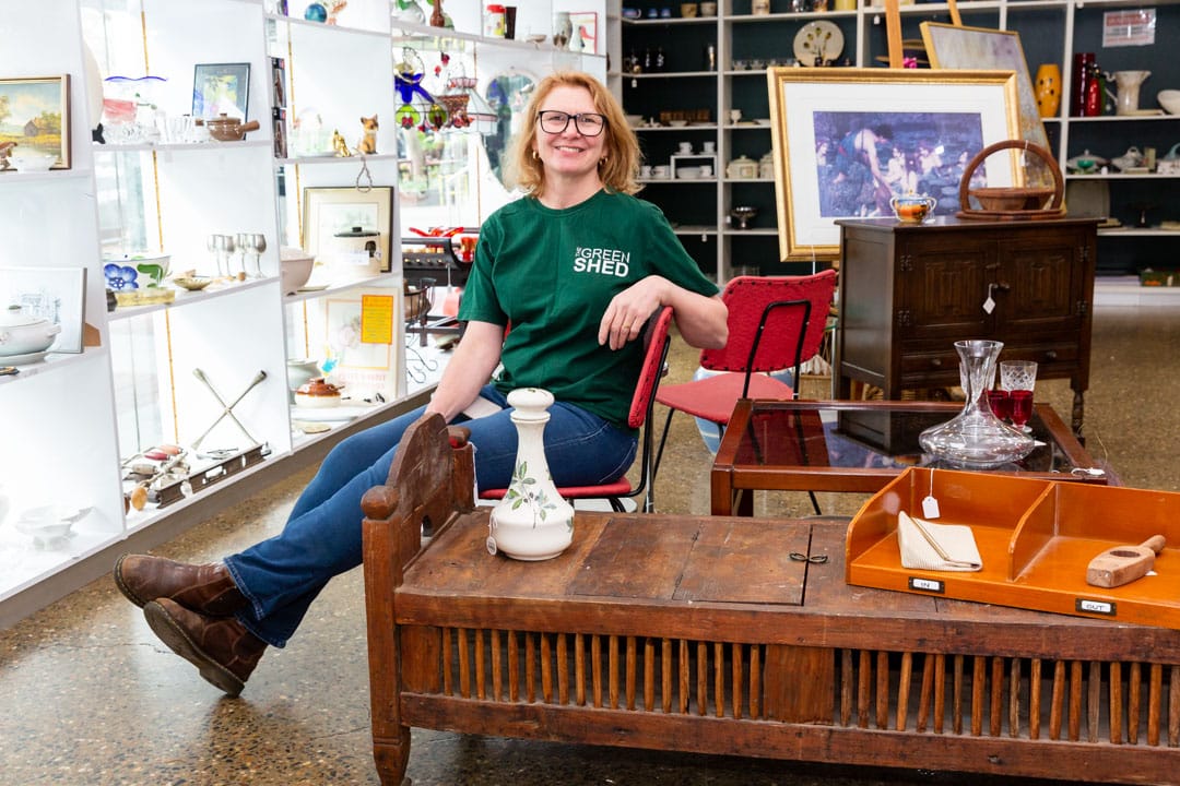 Green Shed co-founder Sandie Parkes at the Garema Place shop. Photo: Kerrie Brewer