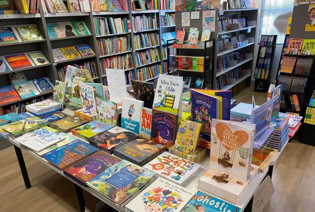children's books on display at Canberra bookstore, The Book Cow