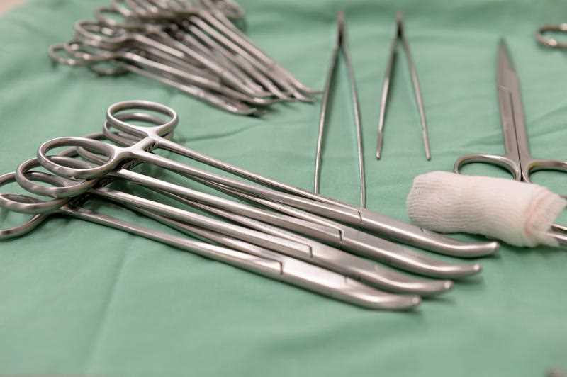 Surgical equipment in a hospital operating theatre