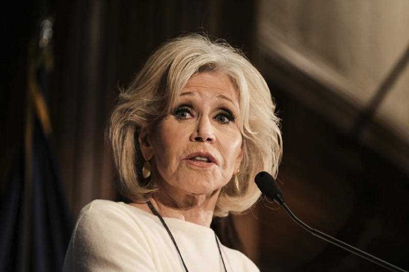 Actress and Activist Jane Fonda speaks at an event at the National Press Club, Friday, Dec. 17, 2019 in Washington