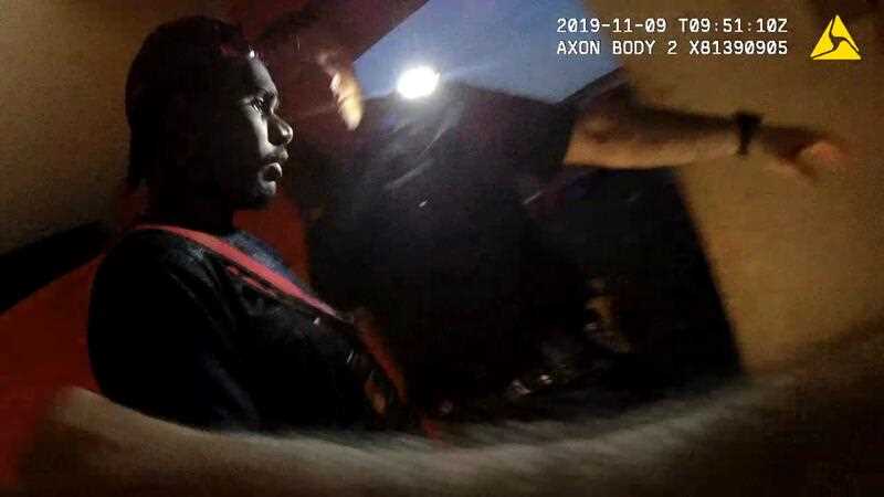 A screengrab taken from bodycam video footage tendered as evidence to the Northern Territory Supreme Court shows Kumanjayi Walker shortly before he was shot in Yuendumu, 290km northwest of Alice Springs on November 9, 2019