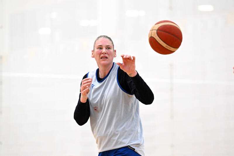 Lauren Jackson is seen during an Australian Opals training session at Carrara Indoor Sports Stadium on the Gold Coast, Tuesday, September 6, 2022
