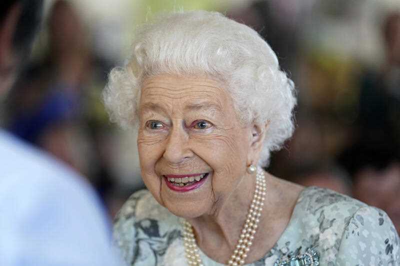 Britain's Queen Elizabeth II looks on during a visit to officially open the new building at Thames Hospice, Maidenhead, England July 15, 2022.