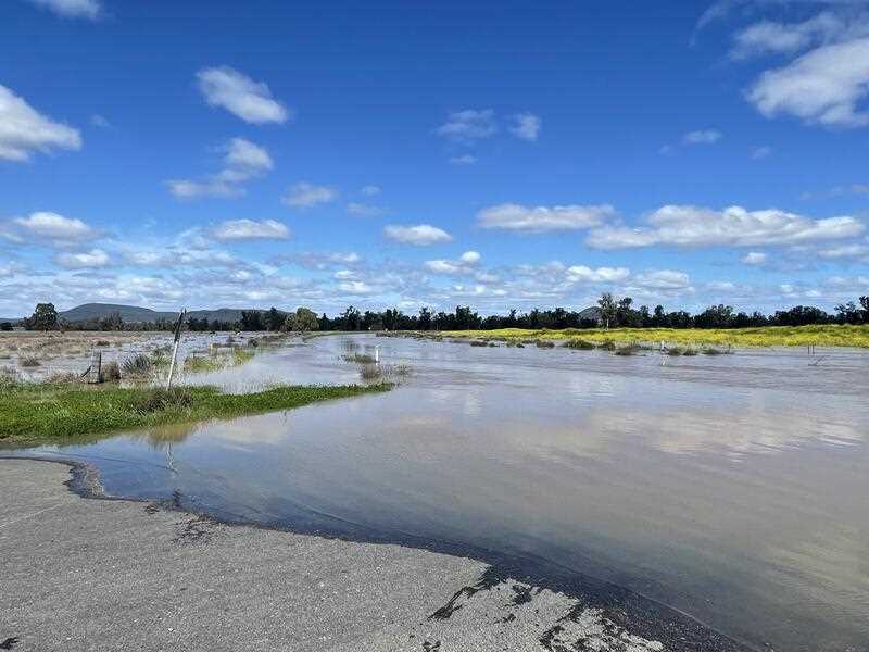 flood waters on the outskirts of Gunnedah, north west NSW