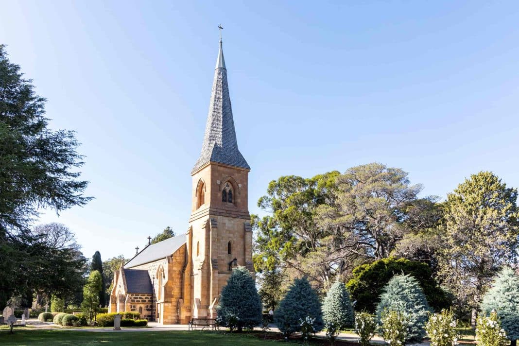 historic 1840s sandstone St John's Anglican Church in Reid, Canberra
