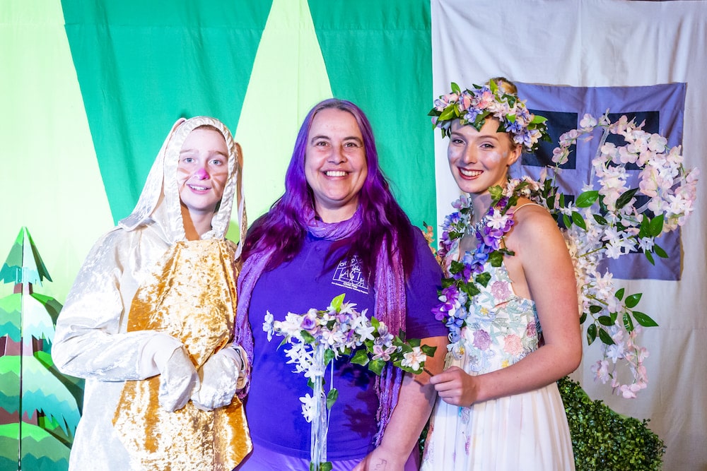 Asha Ellis (Velveteen Rabbit), artistic director BJ Anyos, and Lily Welling (the Toy Fairy). Photo: Kerrie Brewer