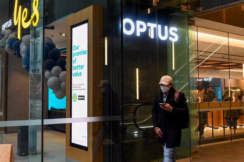 General view of an Optus store in Sydney