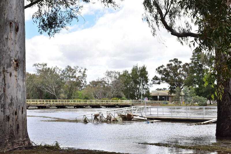 Flood damage is seen in Forbes, Central West New South Wales, Monday, November 21, 2022.