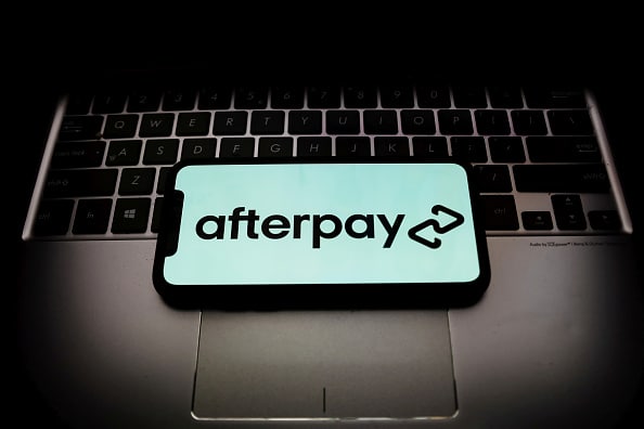 Afterpay logo displayed on a phone screen