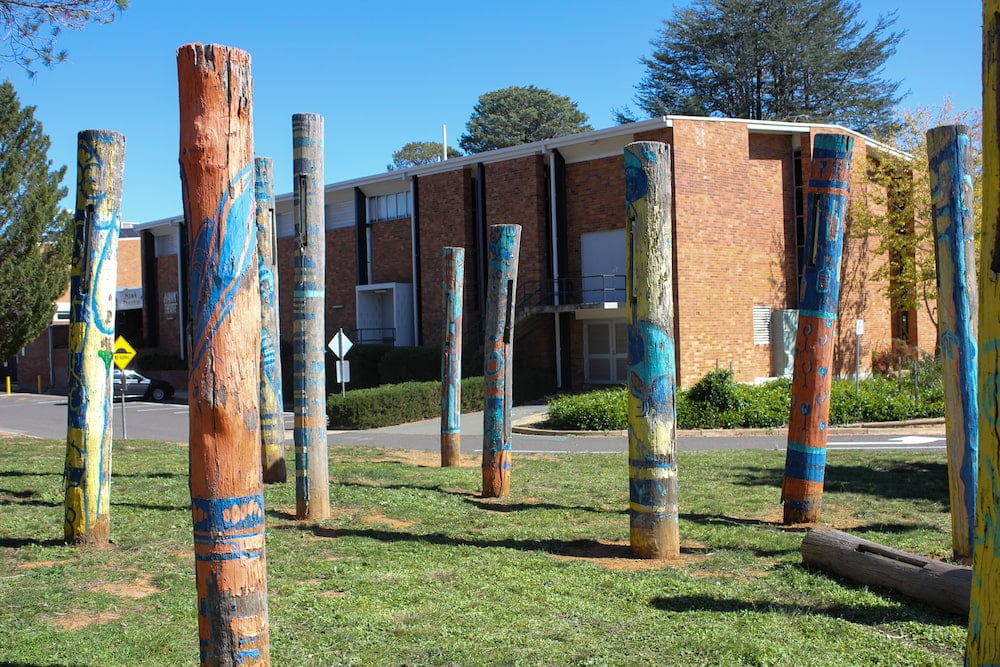 Indigenous artwork at Narrabundah College. File photo