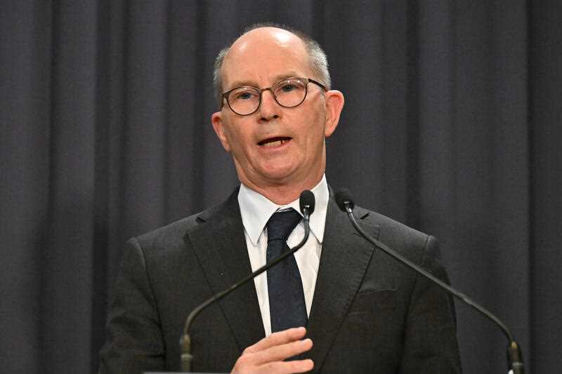Chief Medical Officer Paul Kelly at a press conference after a National Cabinet meeting at Parliament House in Canberra, Thursday, August 4, 2022