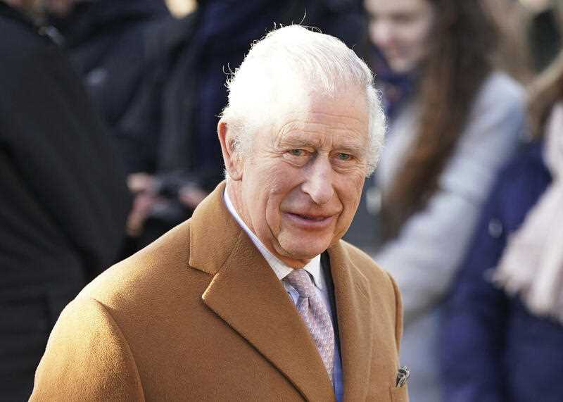 Britain's King Charles III arrives to attend a morning church service at Castle Rising Church in Norfolk, England, Sunday, Jan. 8, 2023
